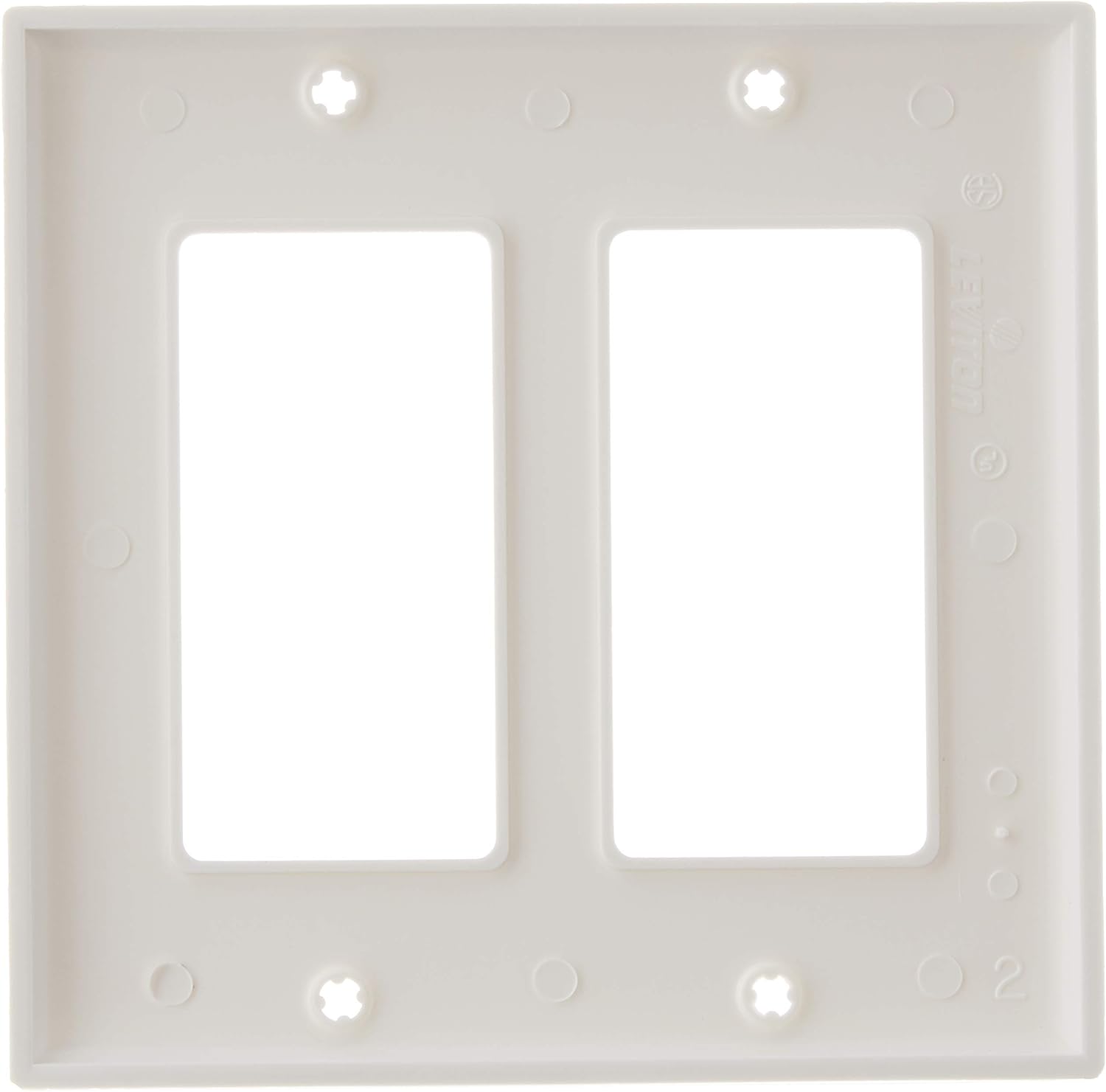 Leviton 2 Pack Decora SureSlide Universal LED Dimmer, 600W-120VAC, White  80409-NW 2-Gang Decora/GFCI Device Decora Wallplate, Standard Size, White