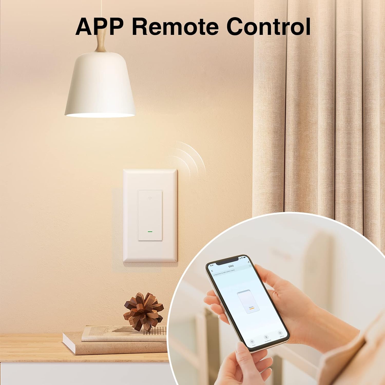 OHMAX Smart Light Switch, WiFi Smart Switch for Light Work with Alexa, Google Assistant, Smart Life and Tuya, Single Pole, Neutral Wire Required, Remote Control Schedule, FCC/UL Certified (2 Pack)